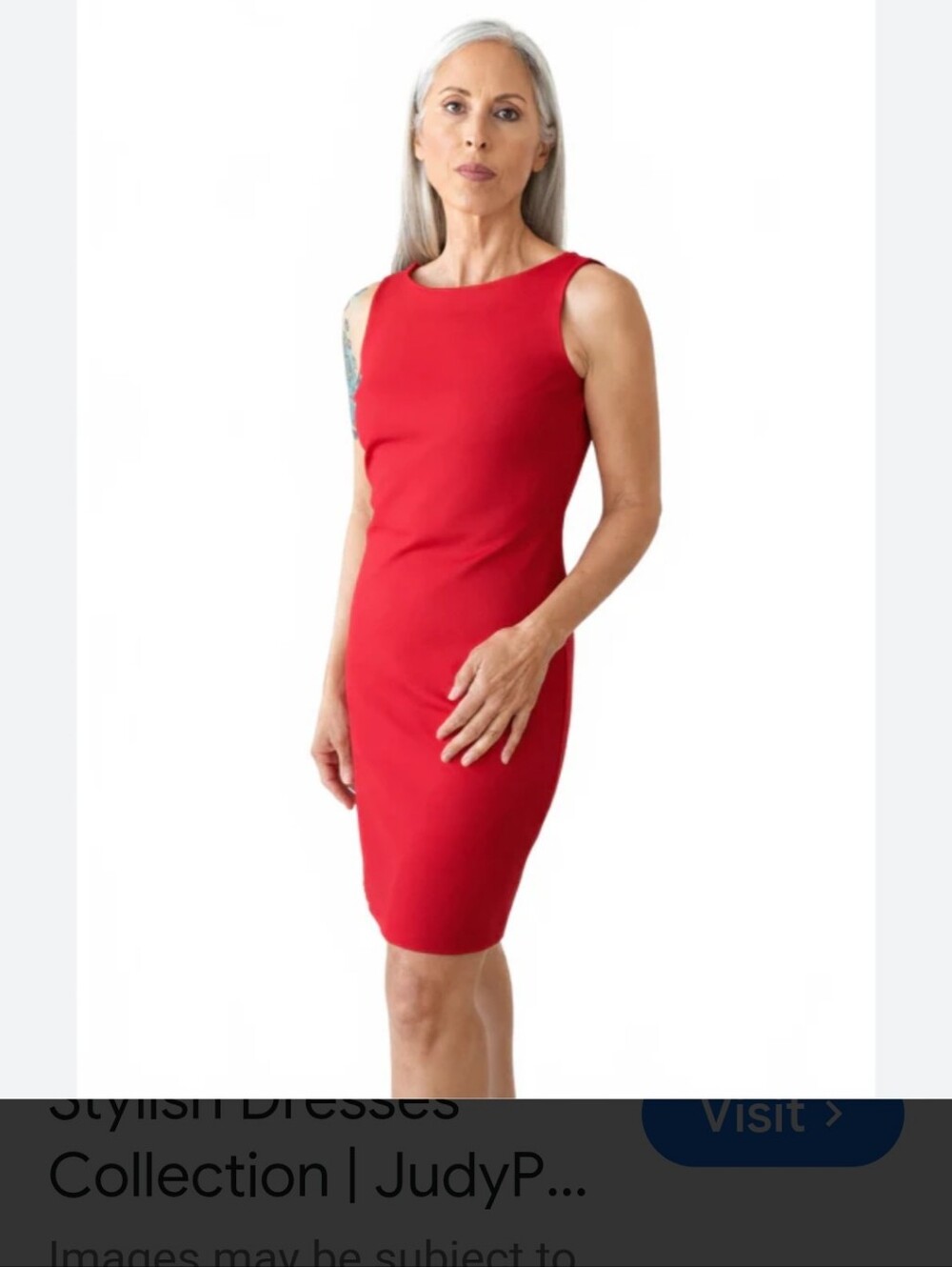 Armani Jeans Red Sleeveless Midi Sheath Dress IT 46 US appr. 10